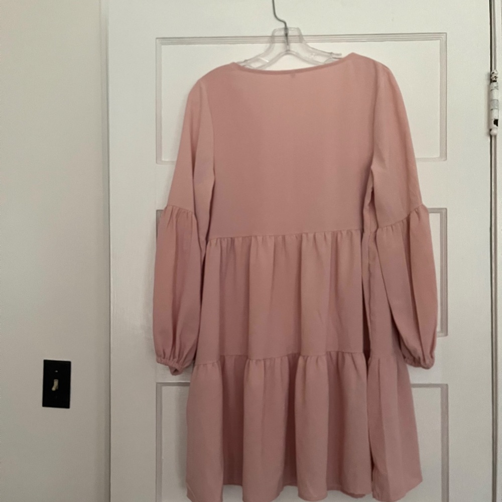 pale pink tiered long-sleeve dress from Amazon, size small - Picture 3 of 3